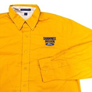 Shawnee Mission Ford Button Down Men's Large Port Authority Yellow Long Sleeve
